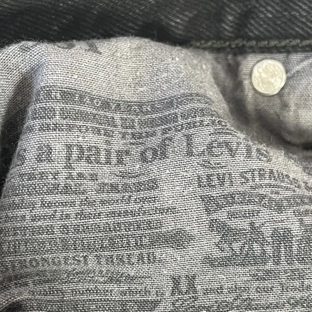 Levi's 501 Washed Black Denim High‎ Waist Cutoff Shorts Sz 27 - Picture 7 of 8